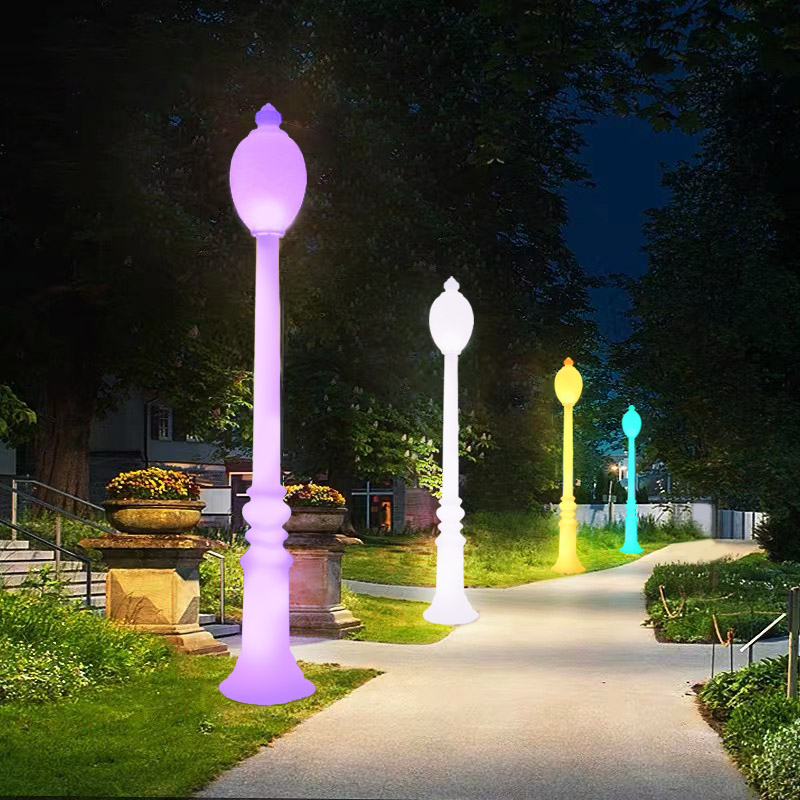 방수 야외 현대 태양 정원 장식 LED 램프 포스트