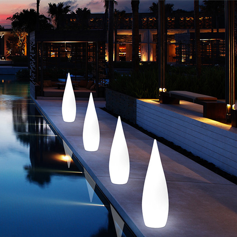 정원 안뜰 데크 수영장 장식 현대 LED 스탠딩 바닥 조명 원격 RGB 색상 변경 LED 라이트 플로어 램프 야외 조명 배터리 전원 방수 교수용 수용 가능